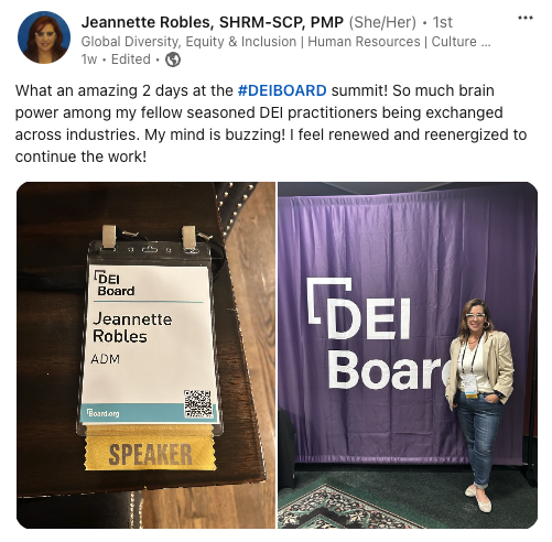 Jeannette Robles DEI Board Post